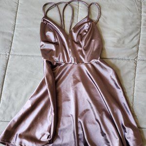 Soft Pink Satin Feel Dress
